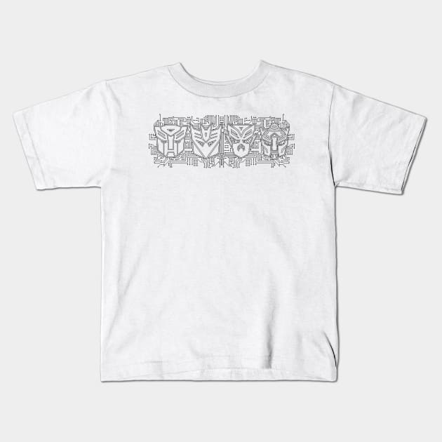 Transformers Circuit Board Kids T-Shirt by damienmayfield.com